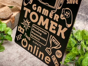 доска КОМНАТА ИГРОКА гравировка имени ОТЛИЧНЫЙ подарок День Святого Николая День рождения Именины