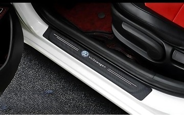 НАКЛЕЙКИ ЗАЩИТНЫЕ КРЫШКИ РАМА ПЛЕНКА 4 ШТ. VOLKSWAGEN ЧЕРНЫЙ КАРБОН