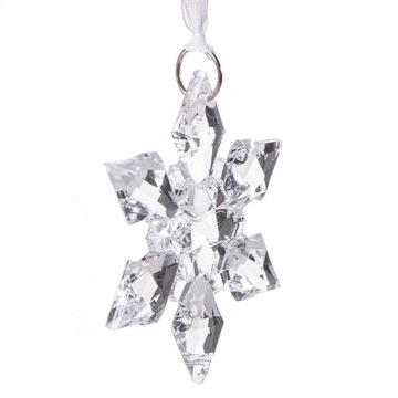 ХРУСТАЛЬНЫЙ КУЛОН «РОЖДЕСТВЕНСКАЯ ЕЛКА» БРИЛЛИАНТНАЯ БЕЗУШКА-СНЕЖИНКА 4,5см