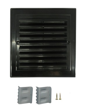 KRATKA WENTYLACYJNA 14X14KOMIN SKOŚNA CZARNA RAMKA