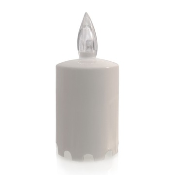RC-E Znicz biały Wkład LED Świeczka 105 mm światło ciepłe migające +baterie