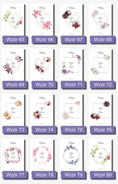 Menu weselne na wesele ślub karta dań posiłków motywy BOHO