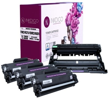 3x TONER TN-2421 + BĘBEN DR-2401 - ZESTAW ZAMIENNIKÓW do DRUKARKI BROTHER