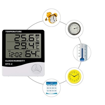 ПОГОДНАЯ СТАНЦИЯ ПОГОДА ТЕРМОМЕТР ГИГРОМЕТР ЧАСЫ КОМПЛЕКТ БАТАРЕИ ЖК-ЗОНД