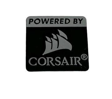 Naklejka Powered by Corsair 2.5 x 2.5cm.