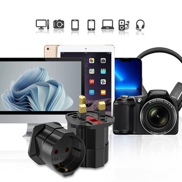 Адаптер розетки Вилка-переходник ЕС-Великобритания PL Польша Англия Кипр Мальдивы