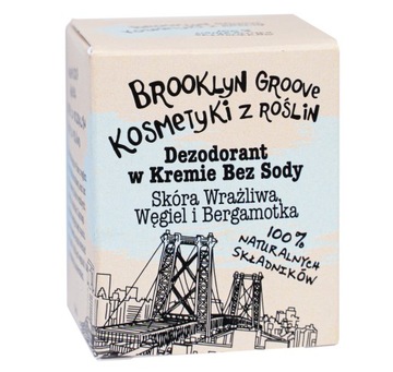 BROOKLYN GROOVE DEZODORANT W KREMIE BEZ SODY WĘGIEL I BERGAMOTKA