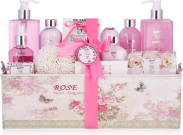 ZESTAW KOSMETYKÓW 17 PRODUKTÓW ZAPACH PŁATKÓW RÓŻ PREZENT NA WALENTYNKI