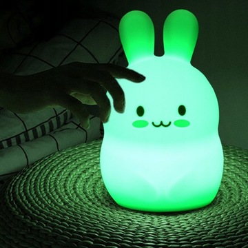 Светодиодный ночник для детей Кролик RGB + пульт дистанционного управления