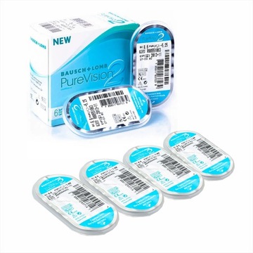 PURE VISION 2HD 6 SZT SOCZEWKI KONTAKTOWE MIESIĘCZNE MOC -4,0 BAUSCH&LOMB