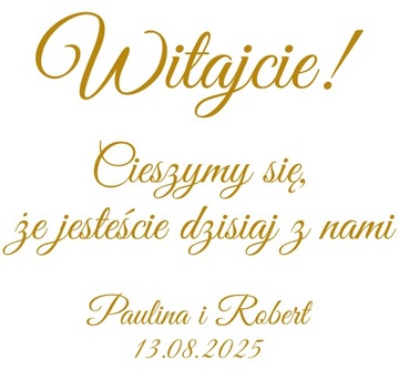 naklejki Witajcie, cieszymy się Imiona data 42x37