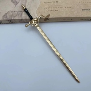Chinese Style Vintage Sword Hair Sticks Women Punk Metal Ruby Pendant Hairp