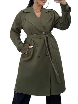 SHEIN PLUS SIZE PŁASZCZ DAMSKI KHAKI CASUAL 46 ŁŁA