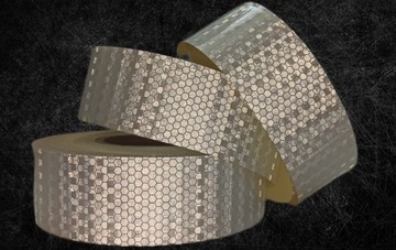 СВЕТООТРАЖАЮЩАЯ ЛЕНТА БЕЛАЯ СОТОВАЯ ФОЛЬГА 5СМ