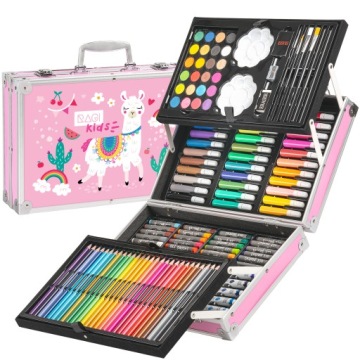 НАБОР ДЛЯ РИСОВАНИЯ ДЛЯ ДЕТЕЙ ЦЕНЦИЛИ РУЧКИ ДЛЯ КРАСОК ПАСТЕЛЬ ЧЕМОДАН