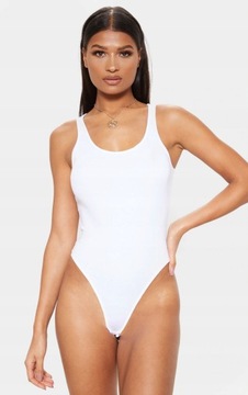 L52 Białe body basic bawełna PrettyLittleThing 34