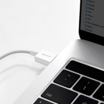 Кабель USB на USB-C Baseus 66Вт 6А 2м Белый
