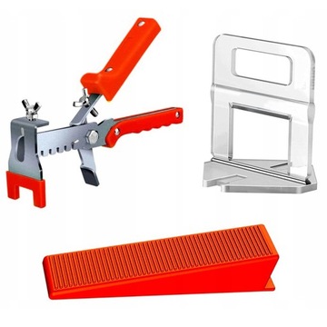 START SET DO POZIOMOWANIA PŁYTEK KLIPSY KLINY 2 mm + Szczypce Zaciskacz