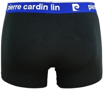 Bokserki męskie PIERRE CARDIN czarne majtki z kolorową gumą 4-pak r. 2XL