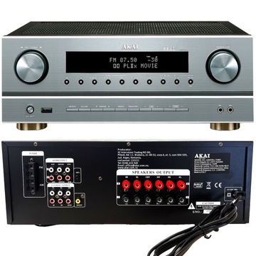 AMPLITUNER 5.1 WZMACNIACZ USB BLUETOOTH RMS 375W AKAI AS005RA-750 + PILOT