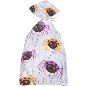 TORBA halloween SŁODYCZE pająki DEKORACJA folia