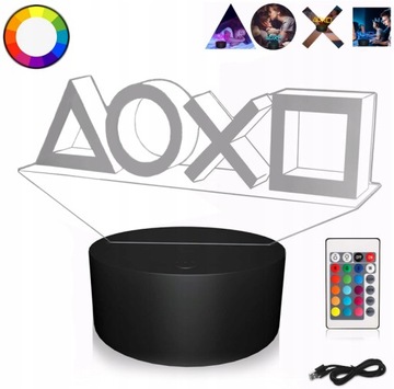 LAMPA LAMPKA BIURKOWA NOCNA 3D GAMEPAD LED PILOT DLA GRACZY USB