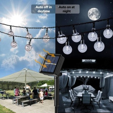 СОЛНЕЧНЫЕ САДОВЫЕ ЛАМПЫ ГИРЛАНДНЫЕ УКРАШЕНИЯ ТЕРРАСЫ НА УЛИЦЕ 12M 100LED
