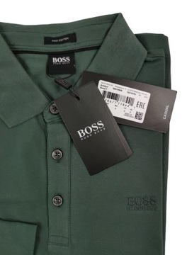 Polo z długim rękawem Hugo Boss kolor khaki - M