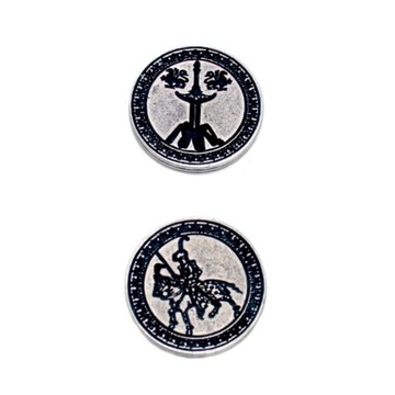 НАБОР ИЗ 12 АРТУРИАНСКИХ МЕТАЛЛИЧЕСКИХ МОНЕТ КАМЕЛОТ