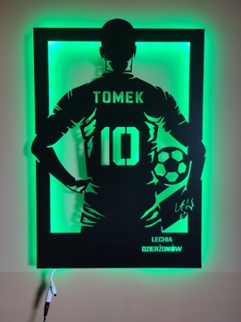 LAMPKA NOCNA LED Piłka Nożna Koszulka Piłkarska Imię+Pilot-prezent obraz 3D