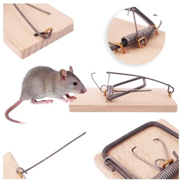 ŁAPKA NA MYSZY DREWNIANA MYSZOŁAPKA MOCNA PUŁAPKA