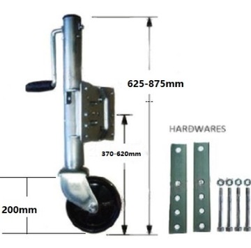 Маневренное опорное колесо для прицепа кемпингового эвакуатора 700 кг fi50