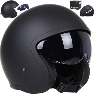 LS2 SPITFIRE OF599 MATT BLACK OTWARTY KASK CHOPPER