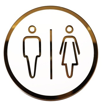 Tabliczka okrągła na drzwi TOALETA WC damsko męska