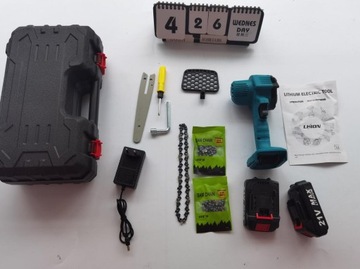 АККУМУЛЯТОРНАЯ ЦЕПНАЯ ПИЛА 6 ДЮЙМОВ, НАБОР 2XAKU + ЦЕПЬ 3X6 ДЮЙМОВ