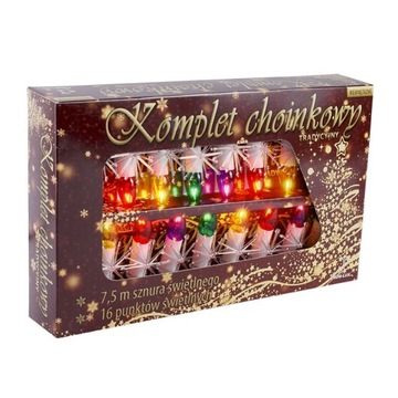 Tradycyjne lampki choinkowe 5W PRL świeczki na żabki 16 punktów