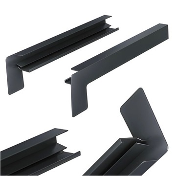 BOCZKI ALUMINIOWE DO PARAPETÓW PROSTYCH ZAKOŃCZENIA ANTRACYT 7016 25cm