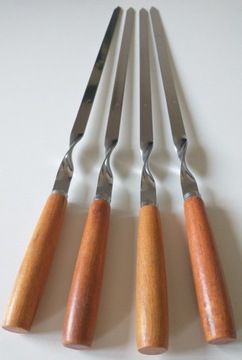 Шампуры шампуры 4 шт длина 60 см - деревянная ручка.