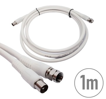 Kabel przewód antenowy 1M Wtyk F - Wtyk antenowy RG6