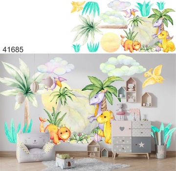 наклейки стикер стены для детей динозавры