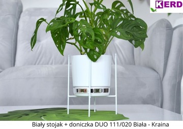 14 dwukolorowa doniczka z podstawką lustro BIAŁA - KRAINA LODU DUO/111/020