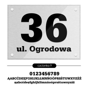 Tablica adresowa adres 3D numer na dom 40x30 szczotkowane aluminium