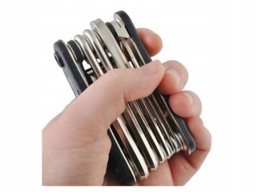 ZESTAW KLUCZY NARZĘDZI ROWEROWYCH MULTITOOL Scyzoryk 16w1 Imbusy Wkrętaki