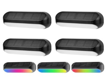 4x Lampa Oprawa Ogrodowa LED Elewacyjna Zewnętrzna Solarna Ścienna RGB+WW