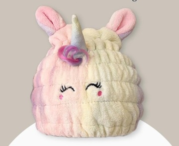 ШАПКА-ЕДИНОРОГ НА ГОЛОВУ, ПОЛОТЕНЦЕ-ТЮРБАН ДЛЯ СУШКИ ВОЛОС