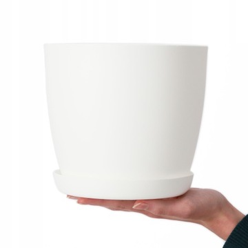 КРЫШКА НА ЦВЕТОЧНЫЙ ВАЗ 18см ЦВЕТОЧНЫЙ ГОРШОК НА ПОДСТАВКЕ, БЕЛЫЙ ДЛЯ ГОСТИНОЙ