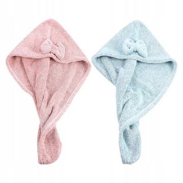 Coral Fleece Dry Hair Hat Towel 2 Pcs