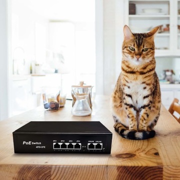 Коммутатор POE 4+2 4xPOE 2xUplink 10/100 Мбит/с, 65 Вт PoE+ для камер + функция РАСШИРЕНИЯ