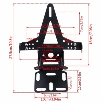 КРЕПЛЕНИЕ ДЛЯ ПОДСВЕТКИ НОМЕРНОГО ЗНАКА МОТОЦИКЛА ЧЕРНОЕ