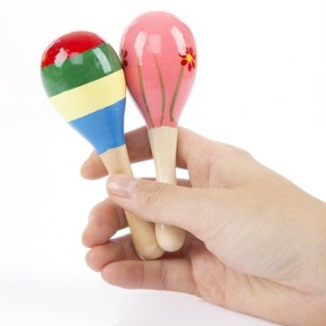MINI MARAKASY DREWNIANE GRZECHOTKA INSTRUMENT